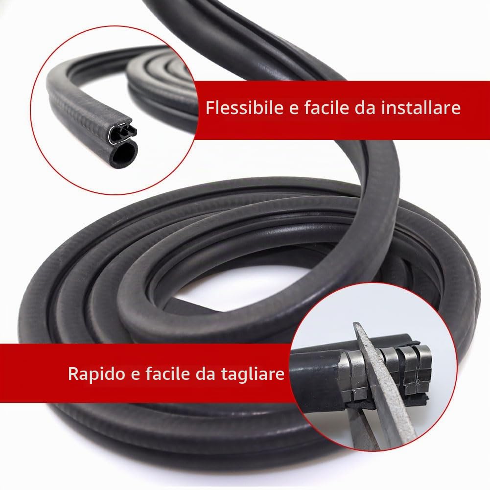 Guarnizione per portiera auto universale guarnizione in gomma per bagagliaio guarnizione gomma per porta auto camper barche (3m)