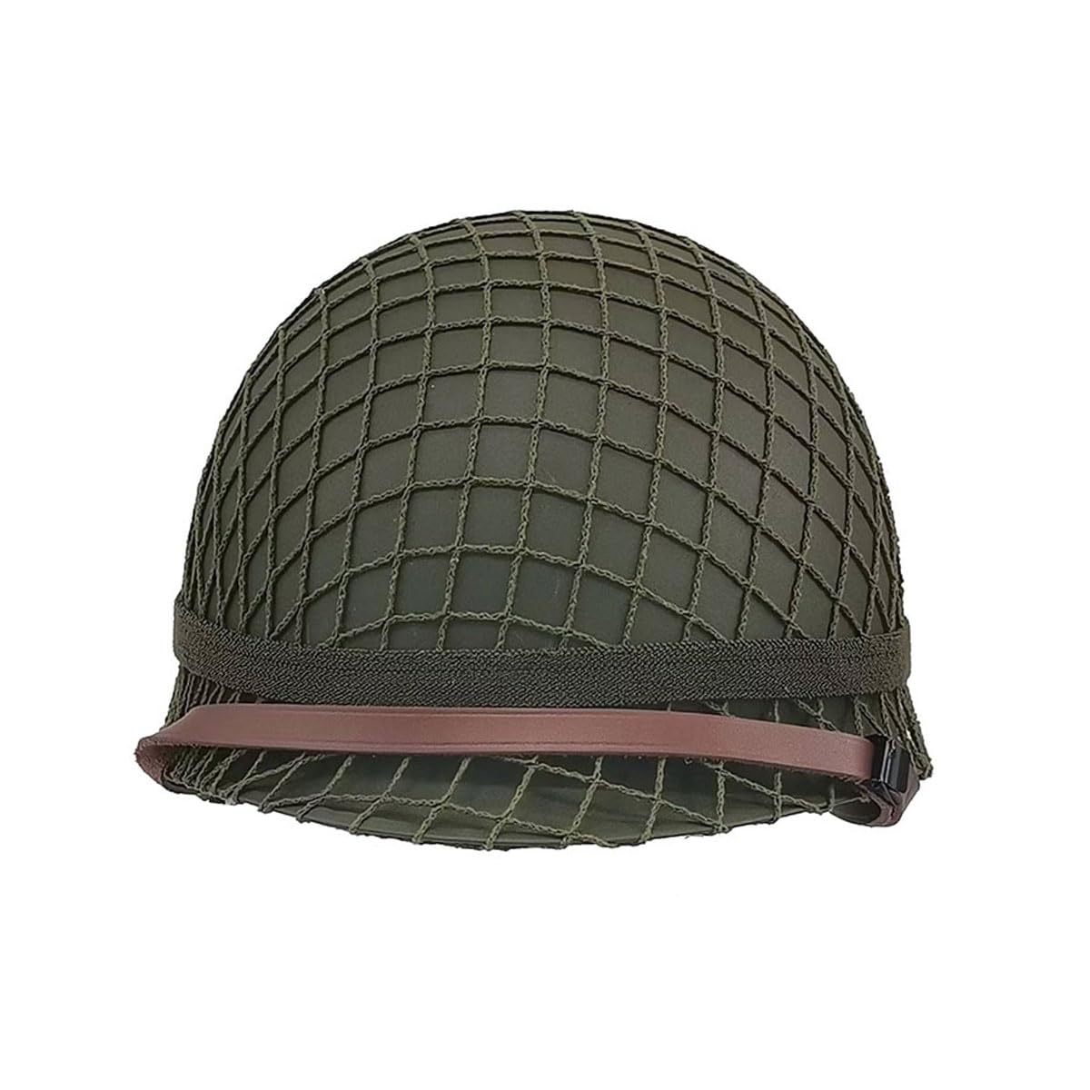 Réplica de casco de acero WW2 US Army M1 con cubierta de red y correa de barbilla