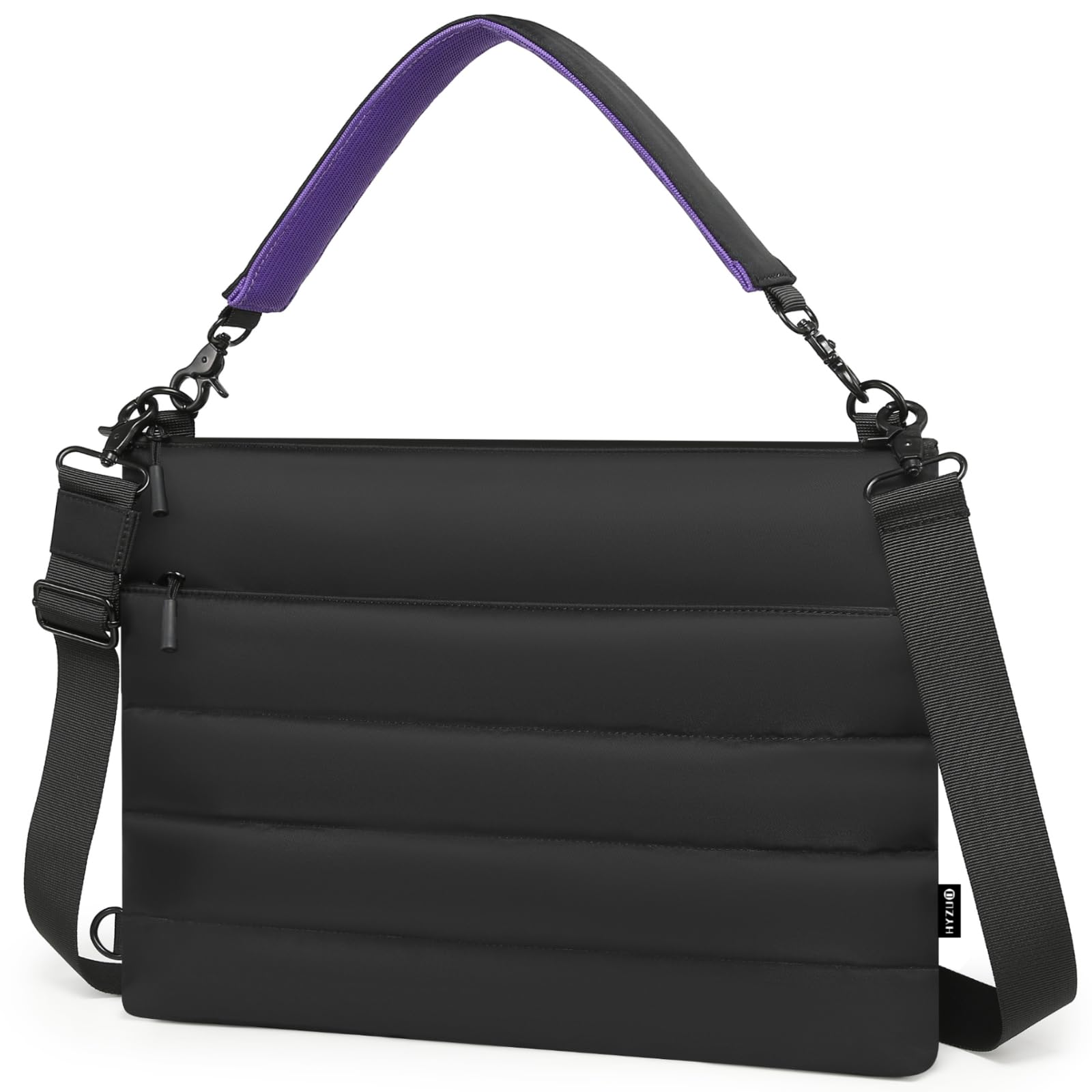 HYZUO 15-16 Pollici Custodia per Laptop per MacBook Pro 16 M5-M1 A3428 A3429, MacBook Pro/Air 15, 15" 15,6" Dell/HP/Lenovo/Asus/Acer Notebook, Borsa a Tracolla Donna Lavoro Quotidiano Mano, Nero