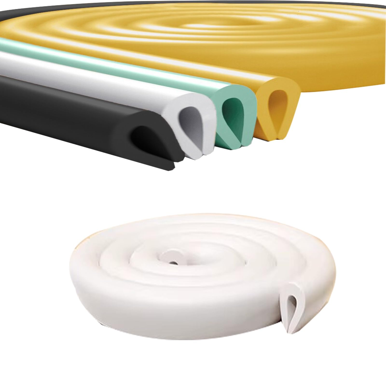 Colorful U-Channel Edge Protector Extra Thick -Foam Guard, for Furniture Edge/Tables/Doors - Non-Toxic Safety Cushion|6m/19.68ft(White,6m/19.68ft)