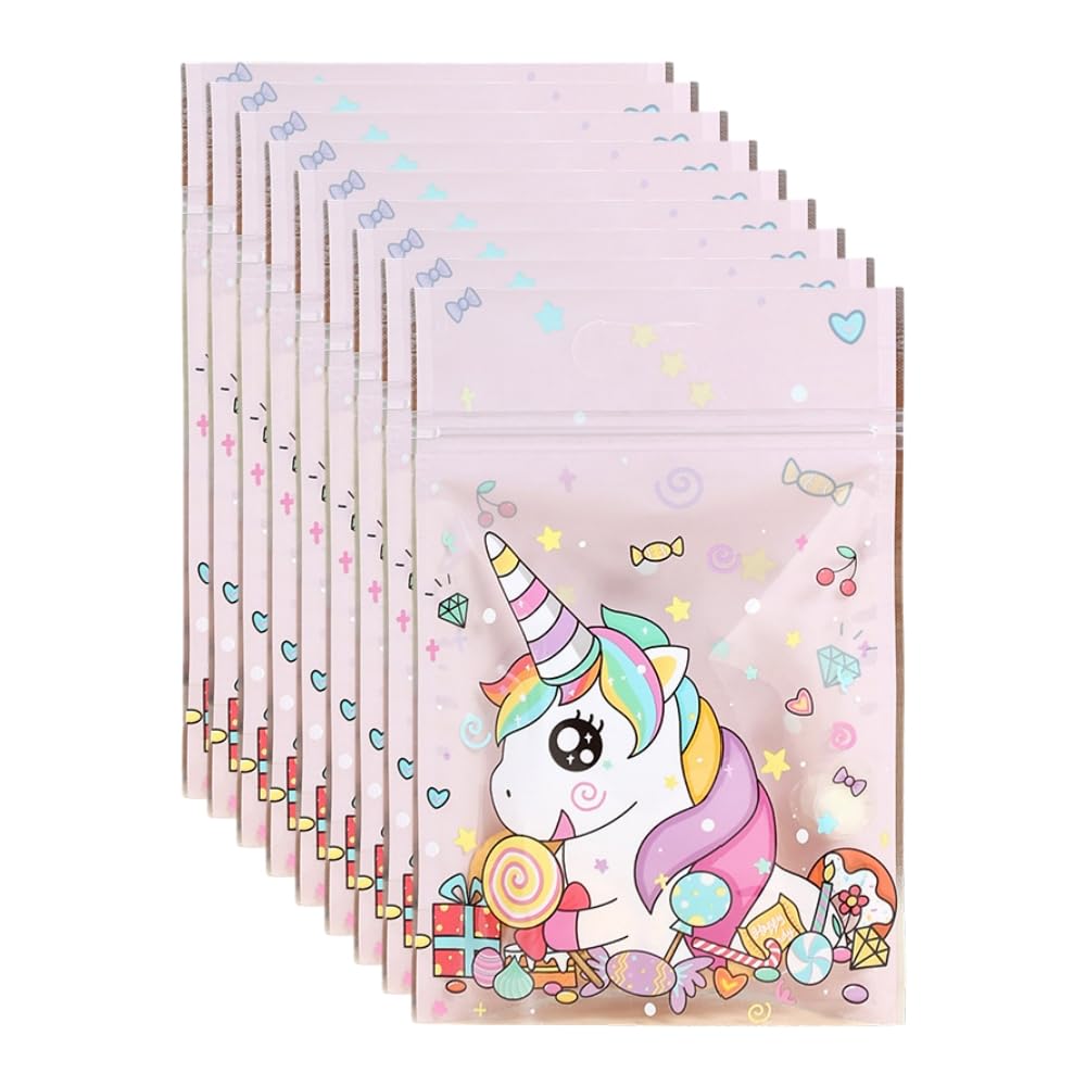 ISABELLA MOON Cartoon Gift Bags with capybara Unicorn Goodie Party Favor Plastic Candy Cookie Snack Storage for Wedding Birthday Shower Party Supplies Back to School (Unicron(15.5 * 23) 25pcs)