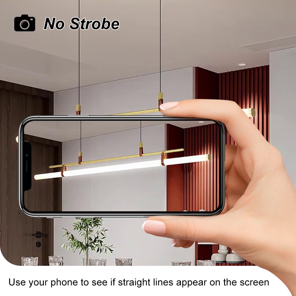 Lampada a Sospensione a LED Minimalista, dimmerabile, lineare, Moderna, Lunga, a Sospensione, con Telecomando, per Isola Cucina, Ufficio, Tavolo da Pranzo, lampade a Sospensione