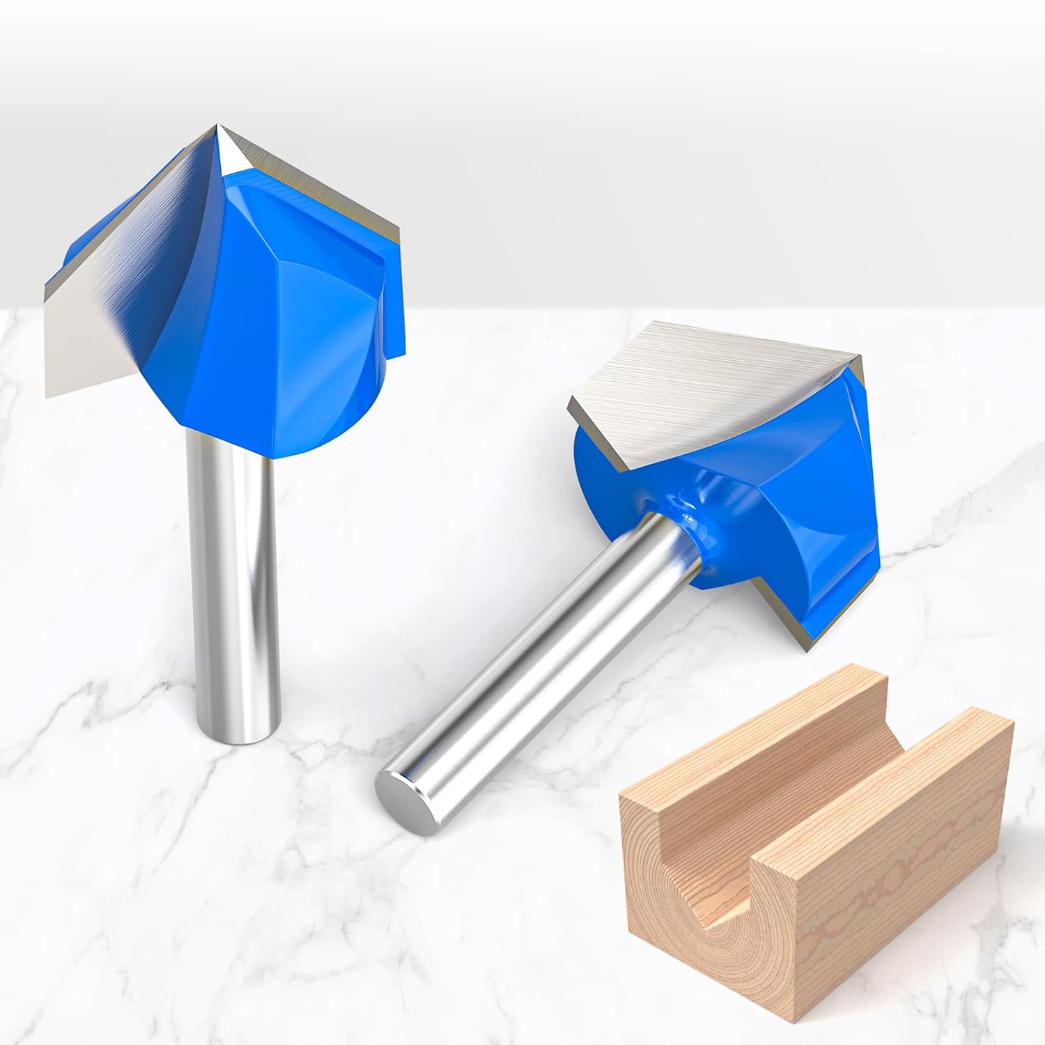 8Pcs 90 Degree V Groove Router Bit 1/4-Inch Shank Woodworking Chamfer Bevel Cutter Tool, Cutting Diameter: 1/4 Inch, 5/16 Inch, 3/8 Inch, 1/2 Inch, 5/8 Inch, 3/4 Inch, 7/8 Inch, 1 Inch