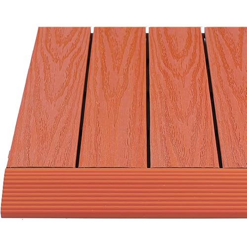 1/6 ft. x 1 ft. Quick Deck Composite Deck Tile Straight Fascia in Madrid Red (4-Pieces/Box)