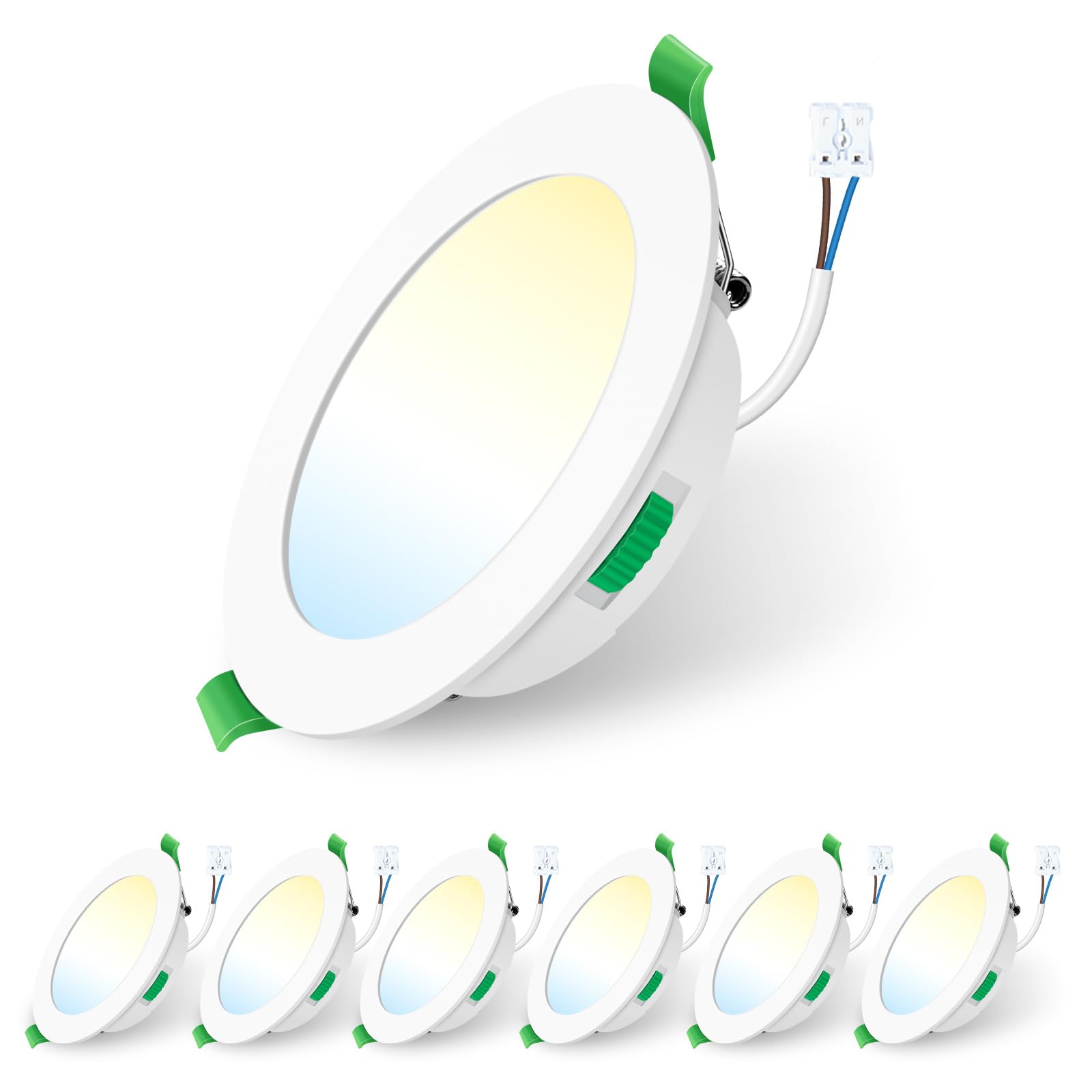 ALUSSO 24 Stück Einbaustrahler Led,7W LED Einbaustrahler Dimmbar AC 220-240V,Warmweiß 3000K Neutralweiß 4000K Kaltweiß 6500K IP44 Deckenspots für Badezimmer Küche Wohnzimmer,Weiß