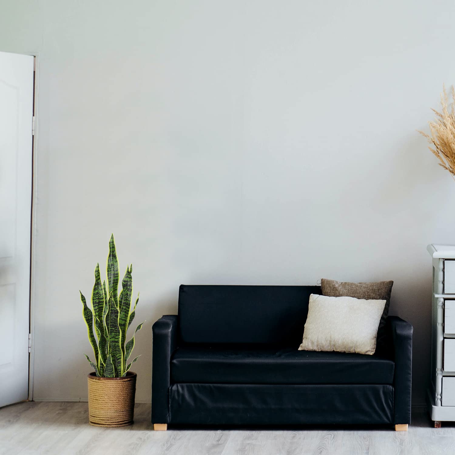 Hollyone 2 plantas artificiales grandes de serpiente, 26 pulgadas, plantas artificiales decorativas Sansevieria para interiores y exteriores, decoración hogar, sala estar, balcón, baño