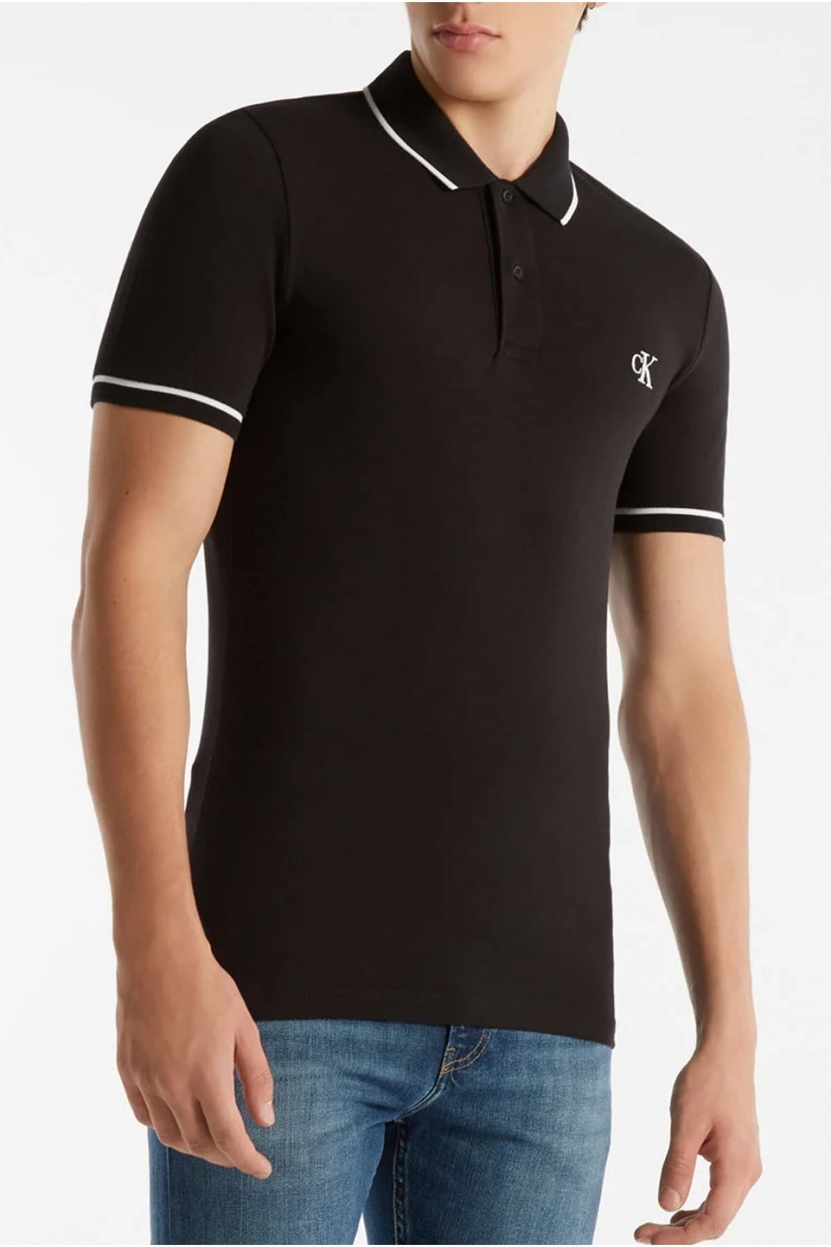 Calvin Klein Jeans Polo z krótkim rękawem Mężczyźni Tipping Slim Polo J30j315603 (1 w zestawie)
