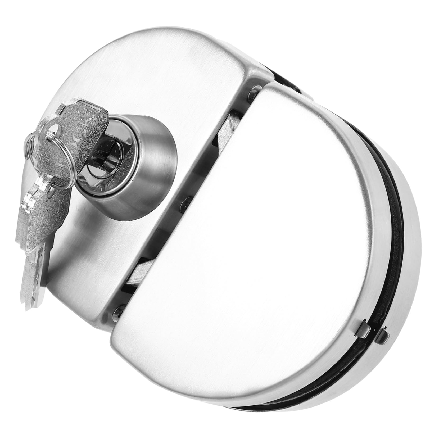 Serratura per Porta in Vetro Acciaio Inox Argento per Ufficio Negozio | Design a Morsetto Completo, Finitura Spazzolata, Chiusura con Tastiera Interna, Set