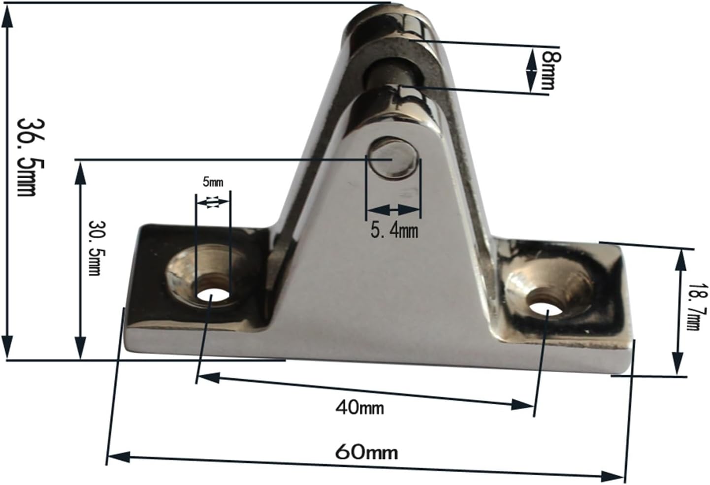 Marine Hardware 4PCS 316 Stainless Steel Deck Bimini Side Mount Hinge 60mm Mirror Polish Marine Boat Sailing Hardware Deck Hinge