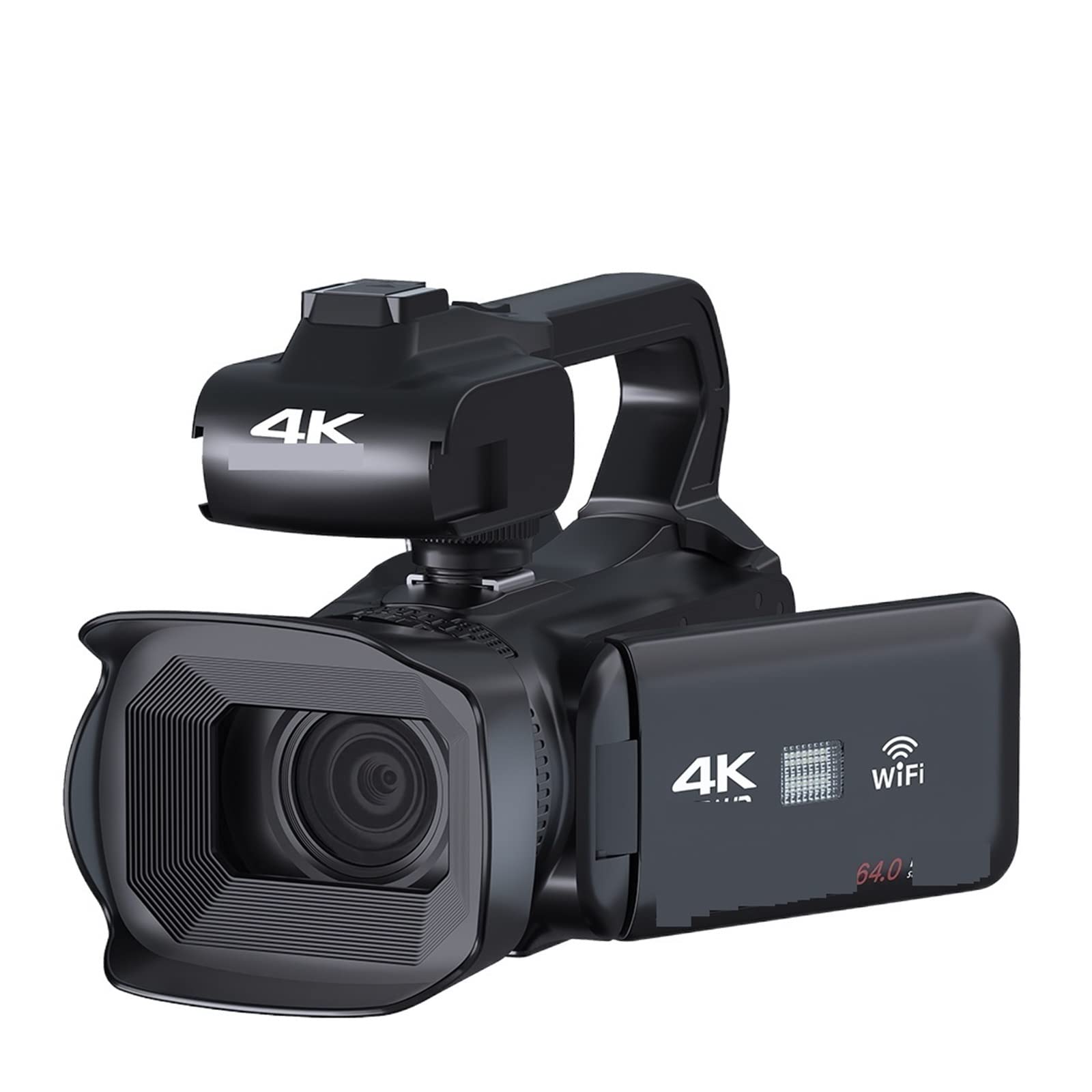 Registratore per videocamera Vlogging con videocamera Videocamera professionale Full 4K Zoom 18X 4quot;Touch Screen 64MP Videocamera Time Lapse Digital Recorder Streaming Webcam(64G SD Card,Video Came