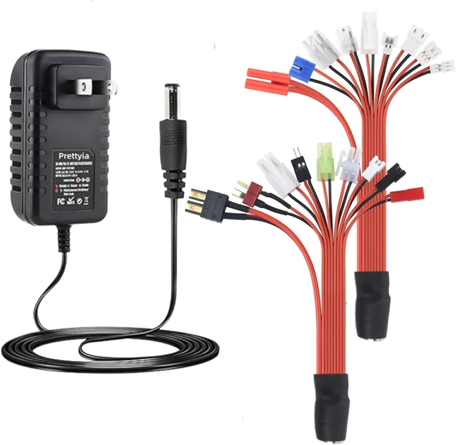 Prettyia Rc Battery Charger 19 Groups of nimh Battery Chargers Applicable2.4v 3.2v 4.8v 7.4v 8.4v 9.6v 10.8v 12v Fast Charging Remote Control car Remote Control Aircraft Intelligent Charger