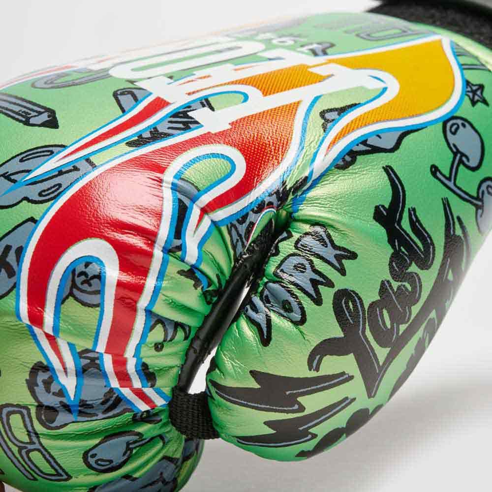 LEONE 1947 Guanti Boxe Flames 6 OZ Verde