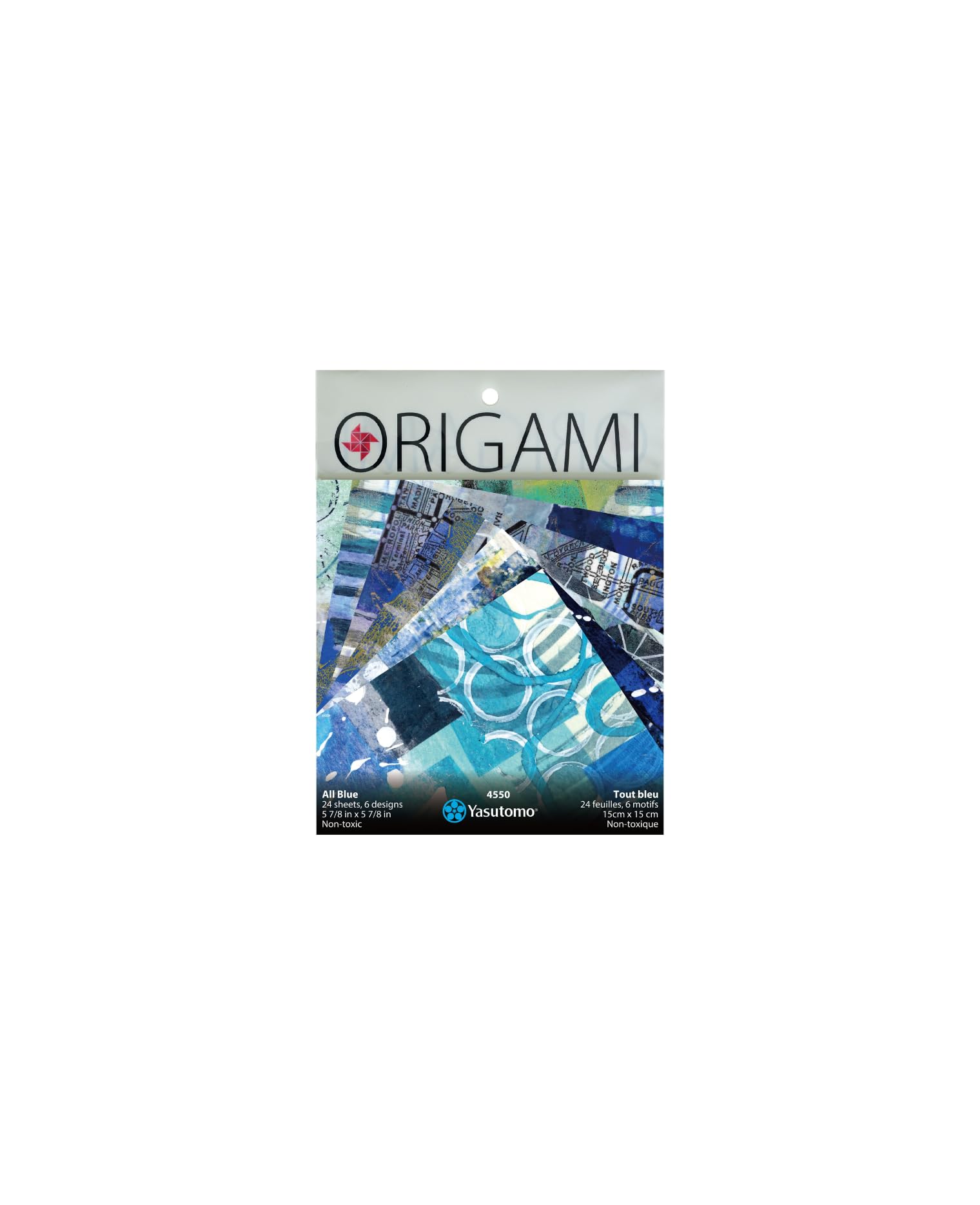 Yasutomo Origami Collage All Blue with 6 Patterns, 5.87-inch Square, 24 Sheets, Paper Crafts, Scrapbooking