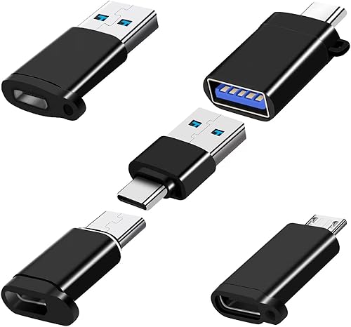 Adaptador USB C (5 unidades), adaptador USB C a USB, adaptador USB C a micro USB, adaptador USB C macho a USB macho, compatible con dispositivos