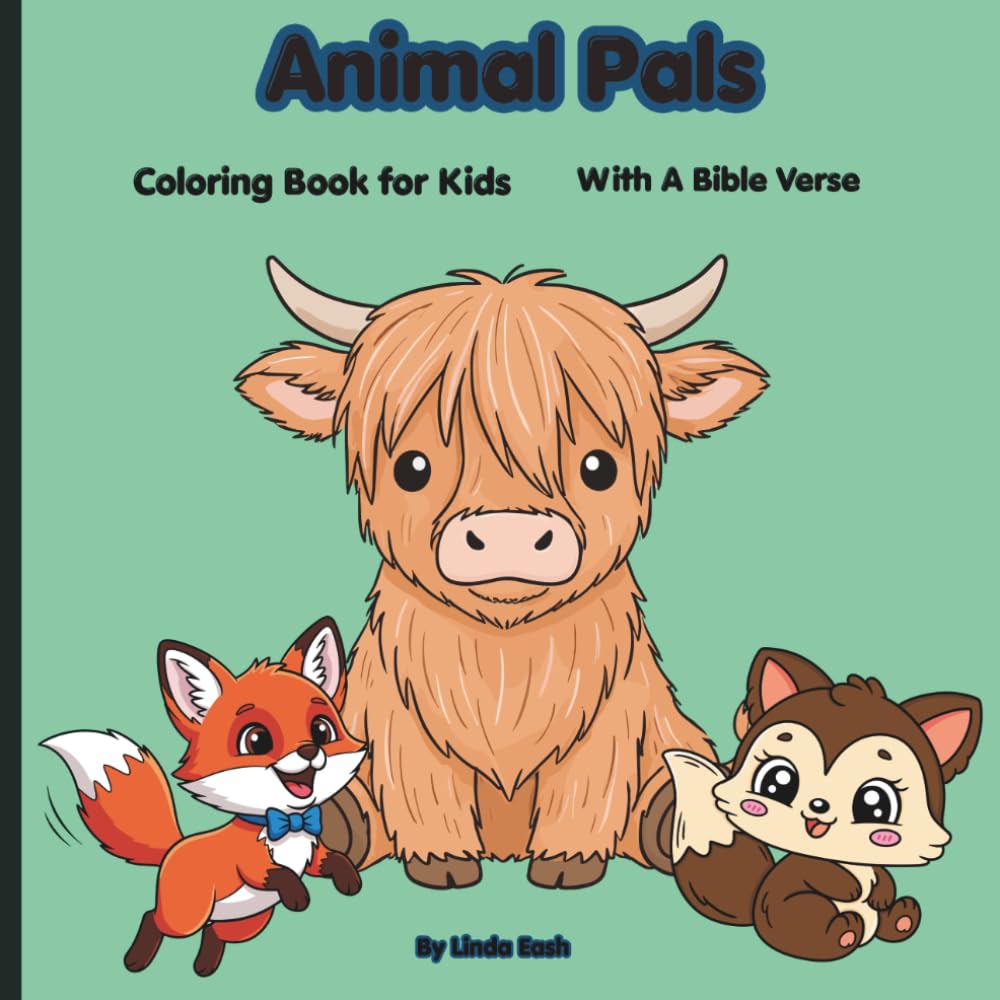 Animal Pals- Coloring Book: A fun animal coloring book with Bible verses for kids
