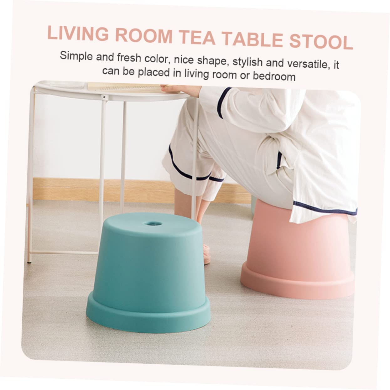 Sgabello Antiscivolo Per Ragazzo Ragazza Plastica Sgabello Da Sedere Leggero e Impilabile Design Compatto Per Bagno e Cucina Resistente e Stabile