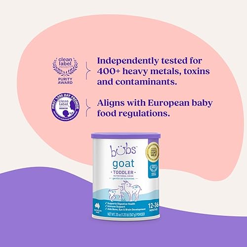 Miniatura 7 de Bubs Goat - Bebida nutricional para niños pequeños, fórmula suave a base de leche de cabra entera sin OMG, para niños de 12 a 36 meses, 20 onzas