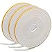 Winfred 3 Rouleaux Bande de Joint en Mousse, 6 mm x 3 mm x 5 m Joint Adhésif Bande dÉtanchéité Autocollante pour Porte Fenêtre