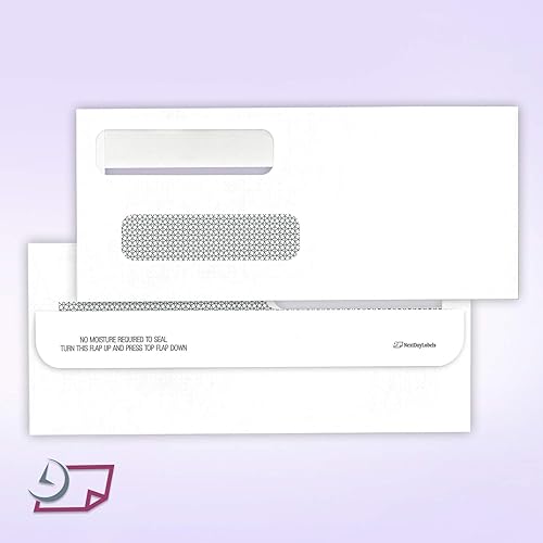 Miniatura 4 de NextDayLabels - Caja de sobres de seguridad de doble ventana 500# 8 autosellados