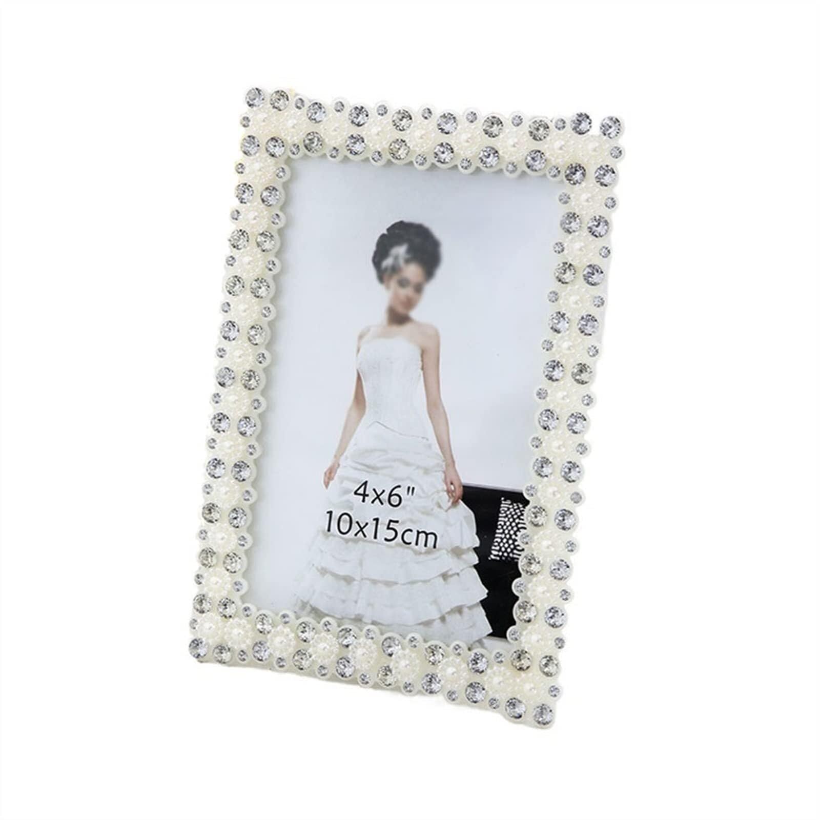 Nostalgic Creative Aerial Photo Frame Pearl Diamond Desktop Display Picture Internet Celebrity for home decor(8x10)