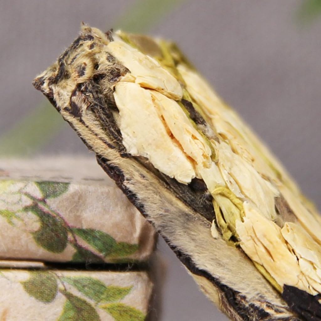 Thé Blanc Au Jasmin Du Yunnan | Thé Blanc De Vieil Arbre + Jasmin | Thé Comprimé Aromatisé | Emballage Individuel (250g / 8,82oz)