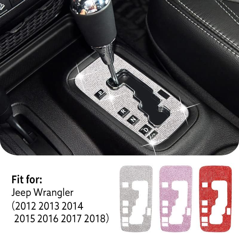 Miniatura 4 de ANOWVI Bling - Adhesivo decorativo para caja de cambios, marco de caja de cambios, decoración de panel de cambios, calcomanías compatibles con Jeep