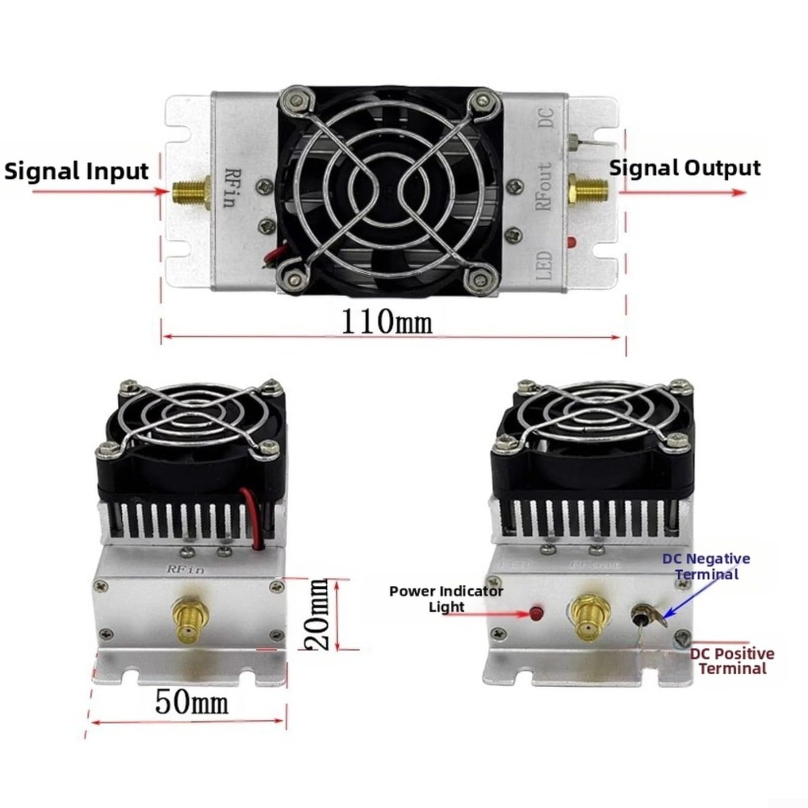 Alimentation 433 MHz pour amplificateur de signal UHF 10 W RF pour module amplificateur