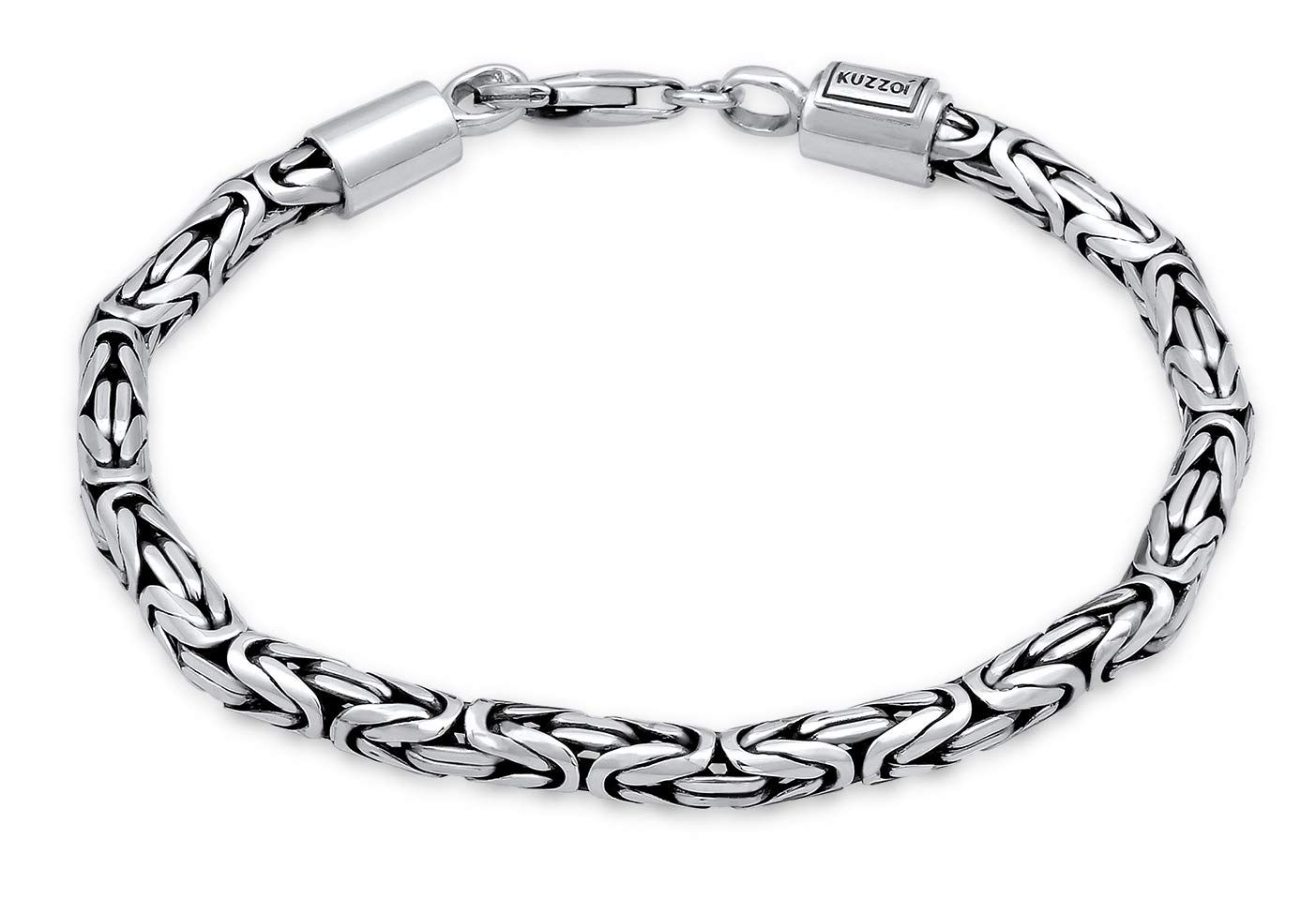 Kuzzoi 0210480118 Boeddha Zilveren armband voor heren, handgemaakte koningsketting-armband van echt massief 925 sterling zilver, luxe herenarmband