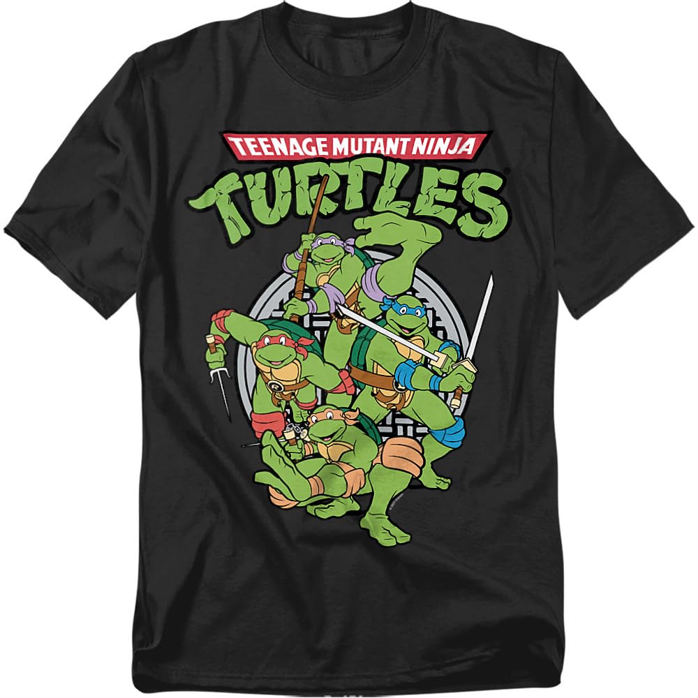 Teenage Mutant Ninja Turtles Group Unisex T Shirt, Black, XX-Large