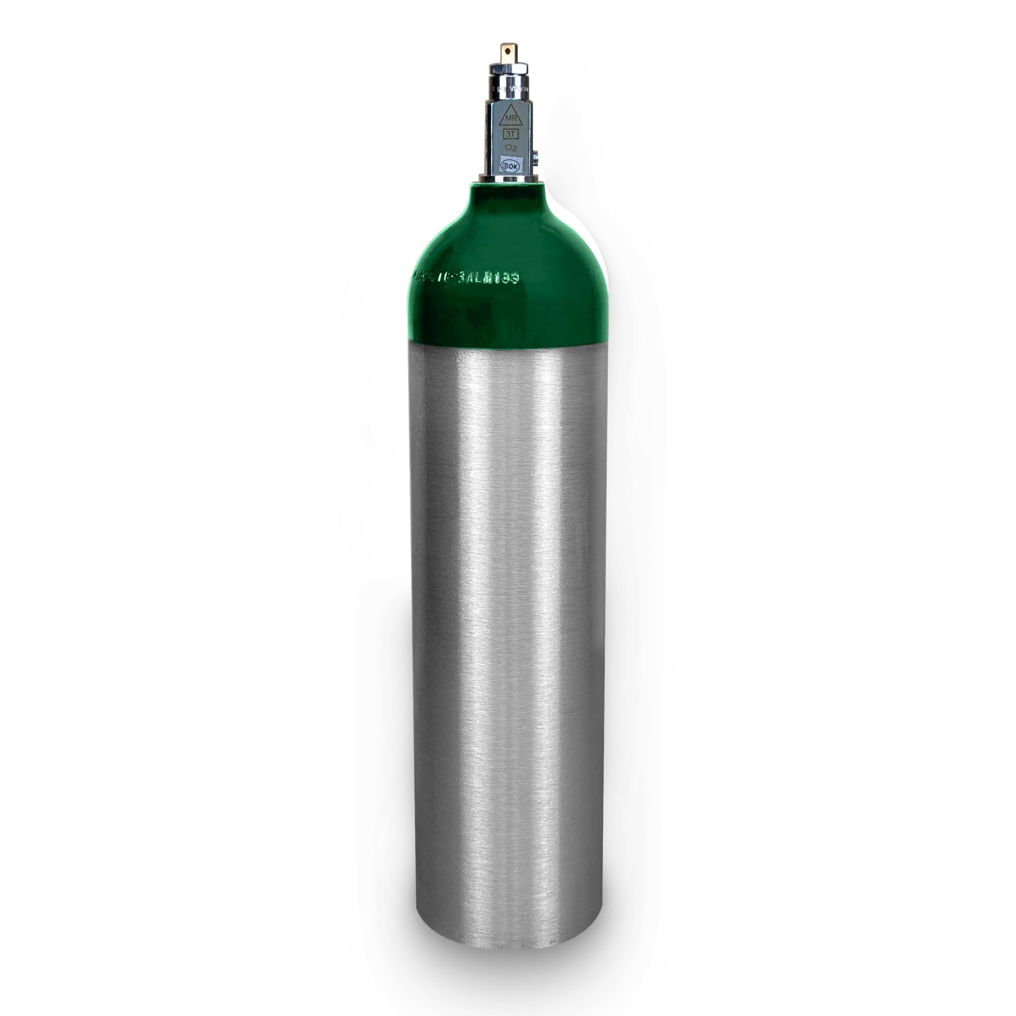 D Size Aluminum Medical Oxygen Cylinder 14.3 cf w/CGA-870 Post Valve (Empty Tank)