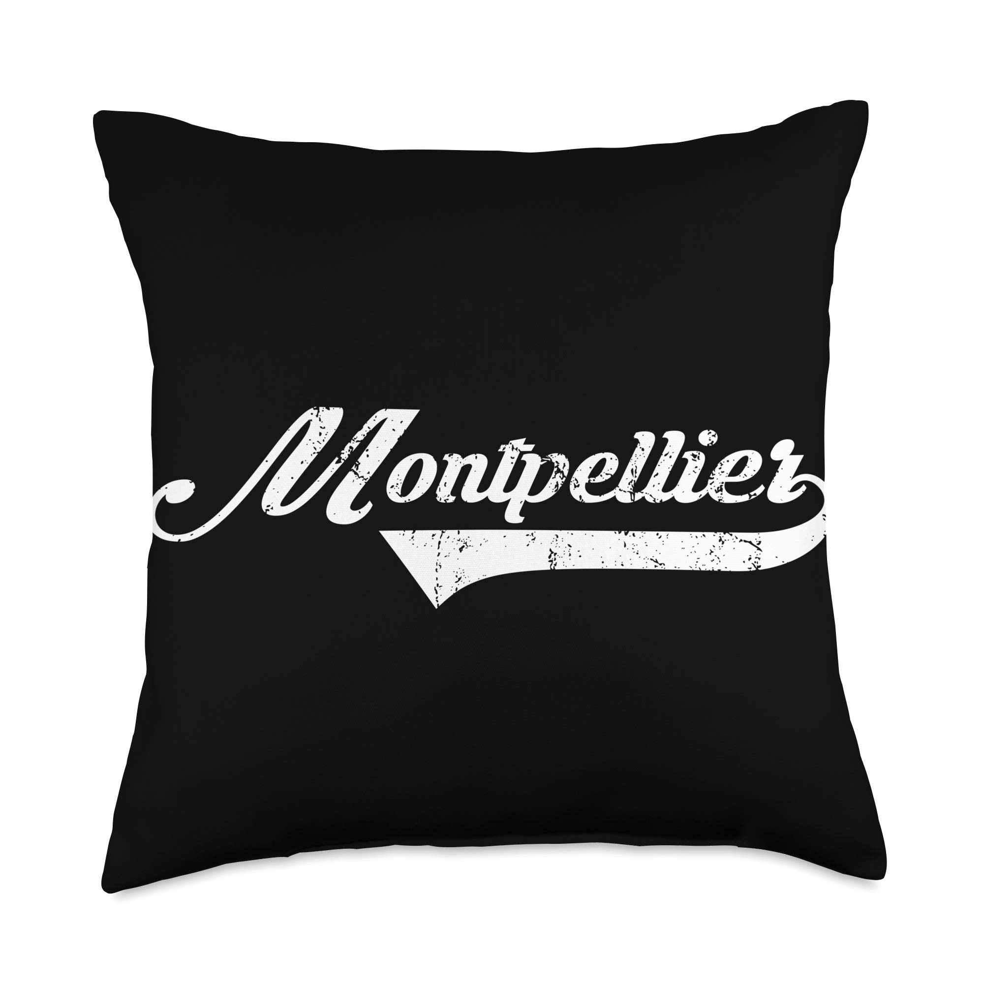 France Vintage Cities Co. Montpellier City Vintage Design-Cool Old School Style Throw Pillow, 18x18, Multicolor