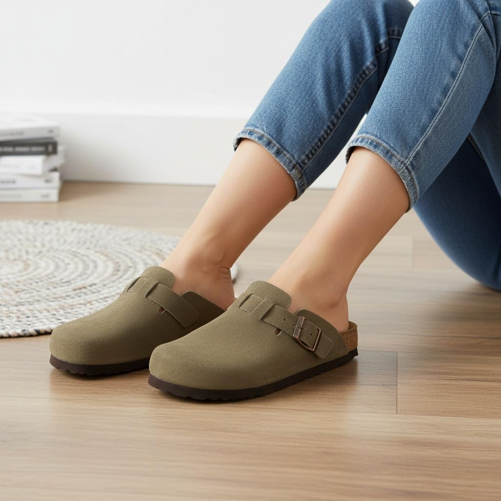 CUSHIONAIRE Hana - Genuine Leather Suede Classic Clog Womens Shoes - Slip On Mule Comfortable Shoes for Women - Image 3