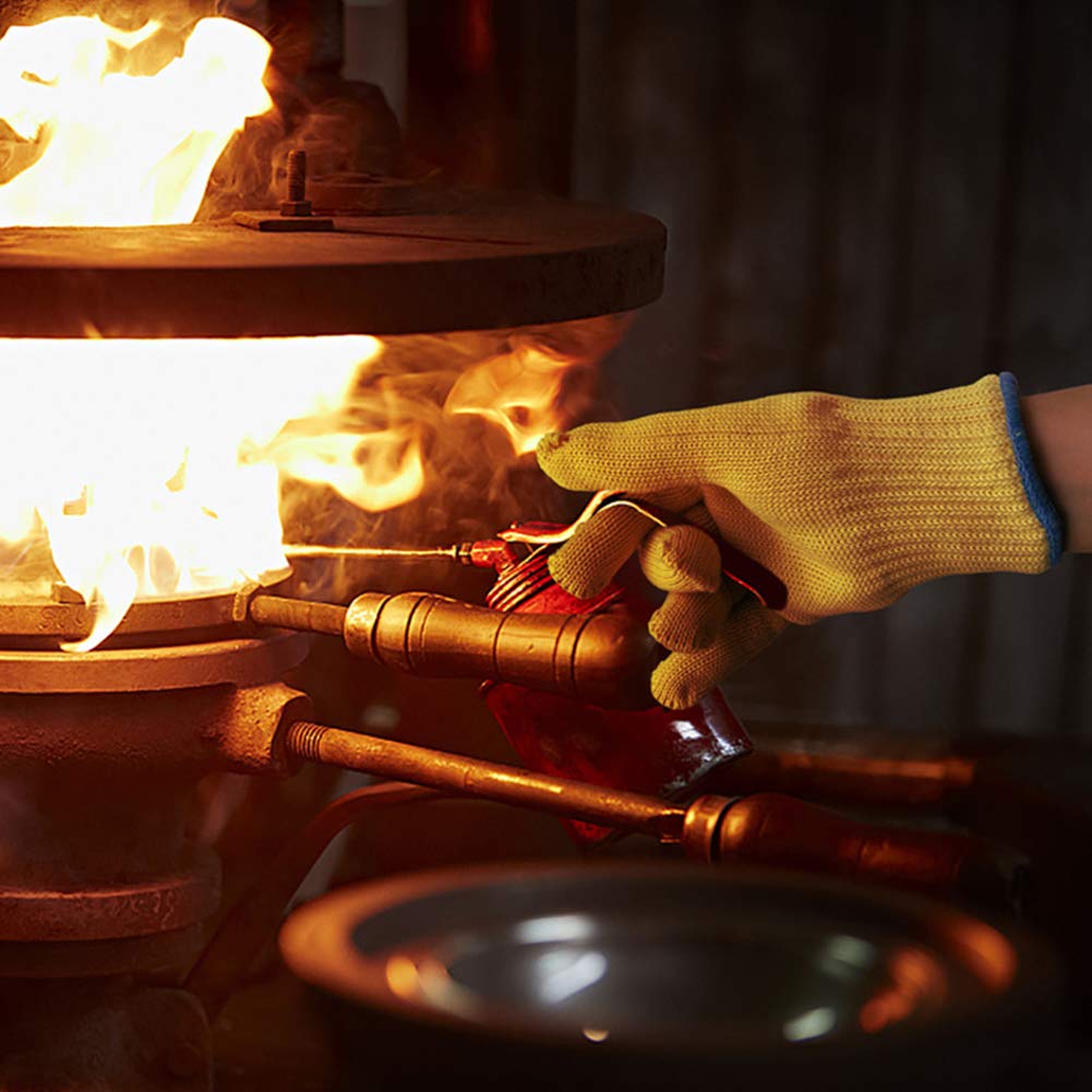 Guantes Profesionales Resistentes a Altas temperaturas Guantes retardantes de aramida para fundición de Metales, fundición Industrial, horneado en Horno, Barbacoa al Aire Libre, etc.