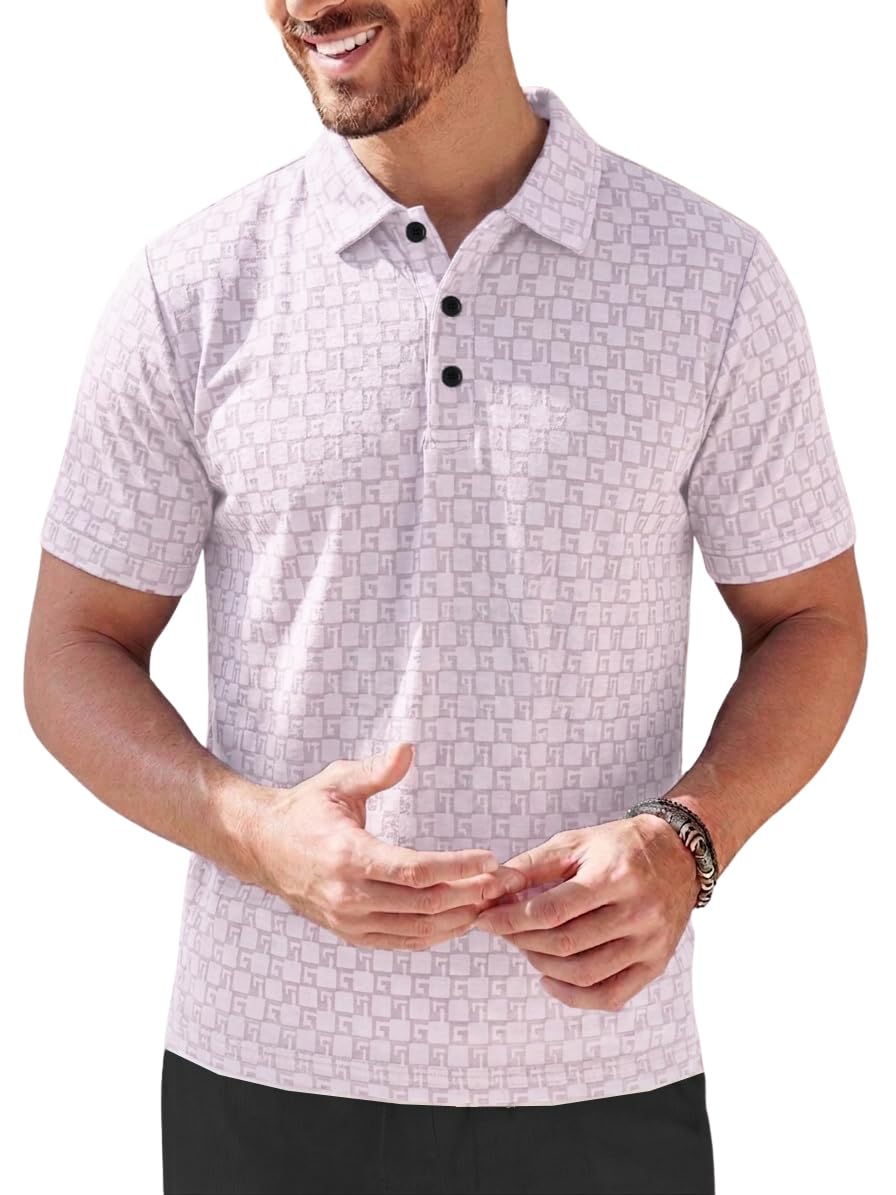 tagdo Men's Cotton Premium Casual Jacquard Fabric Polo T Shirt for Man | Collar | Half Sleeve | Comfortable Fit with Modern Style | Trendy Look (2067)-picture-31