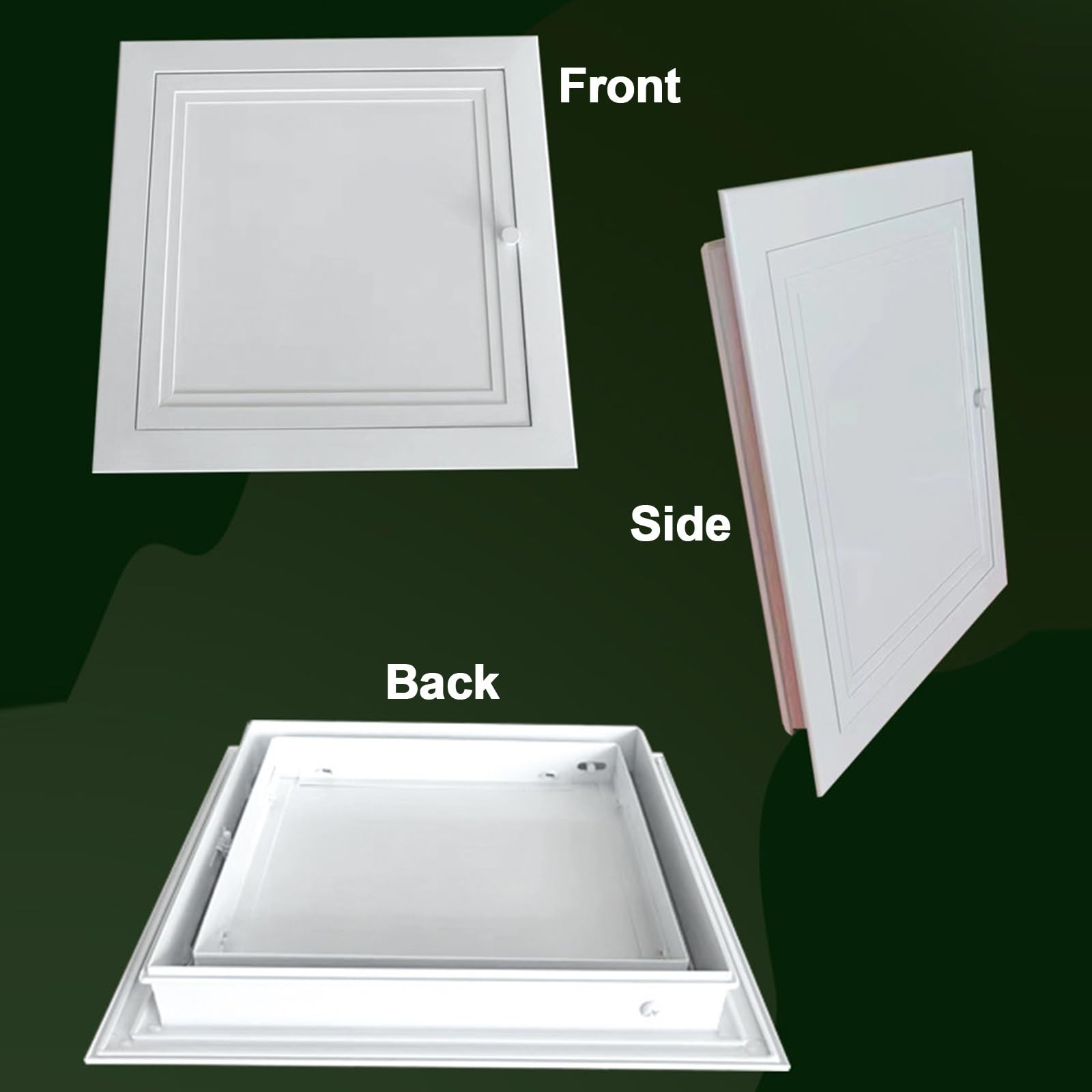 Sicherungskasten Tür, Versenkter Türgriff, Revisionsklappe | Aluminiumrahmen mit Verzinktem Stahl, 120°-Öffnungswinkel, für Decken und Wandmontage(500x500)
