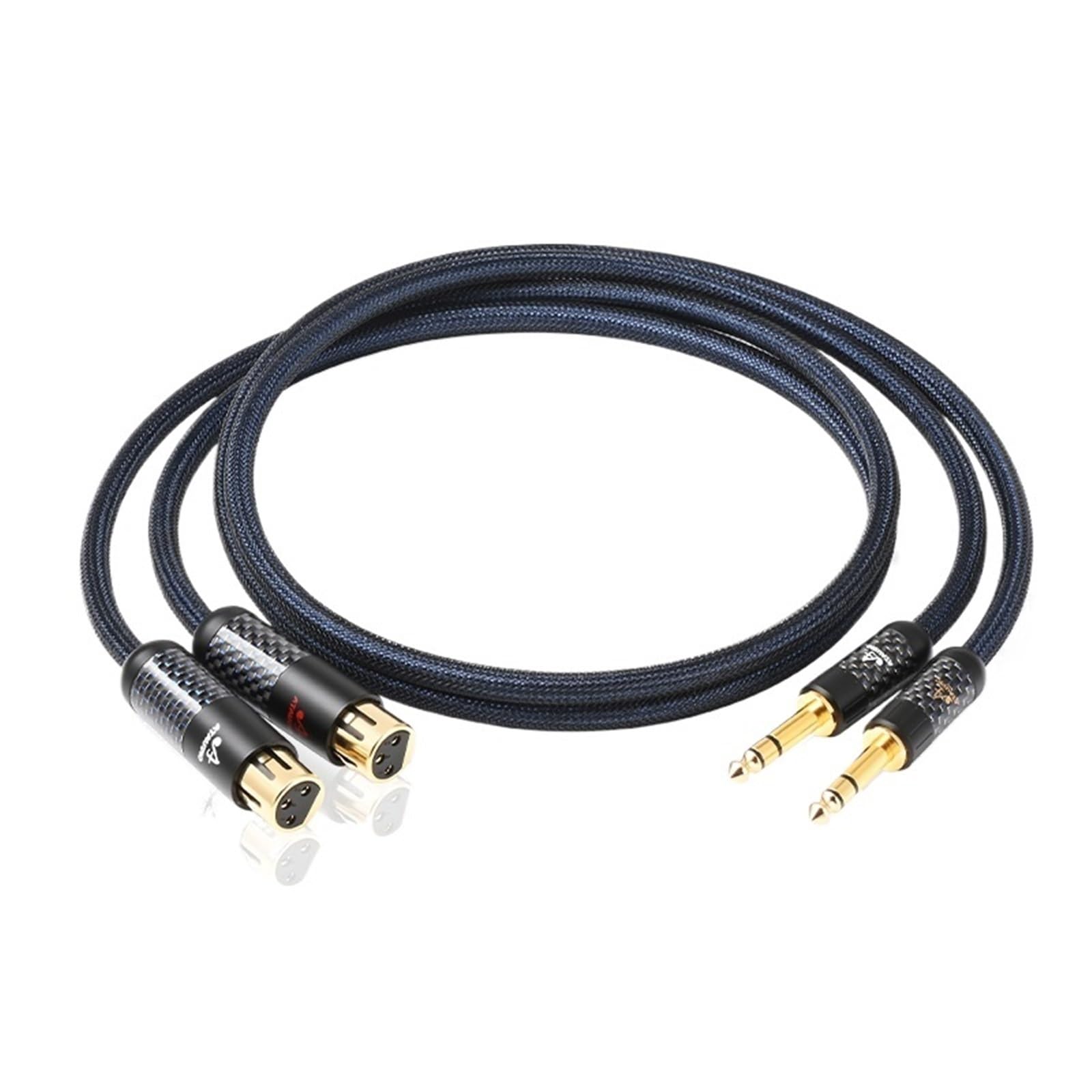 Kabel HiFi 6,5 do XLRR, czysty srebrny, podwójny TRS 6,5 mm do 3-pinowego kabla audio 2XLR do miksera, głośnika, mikrofonu (3,5 m)