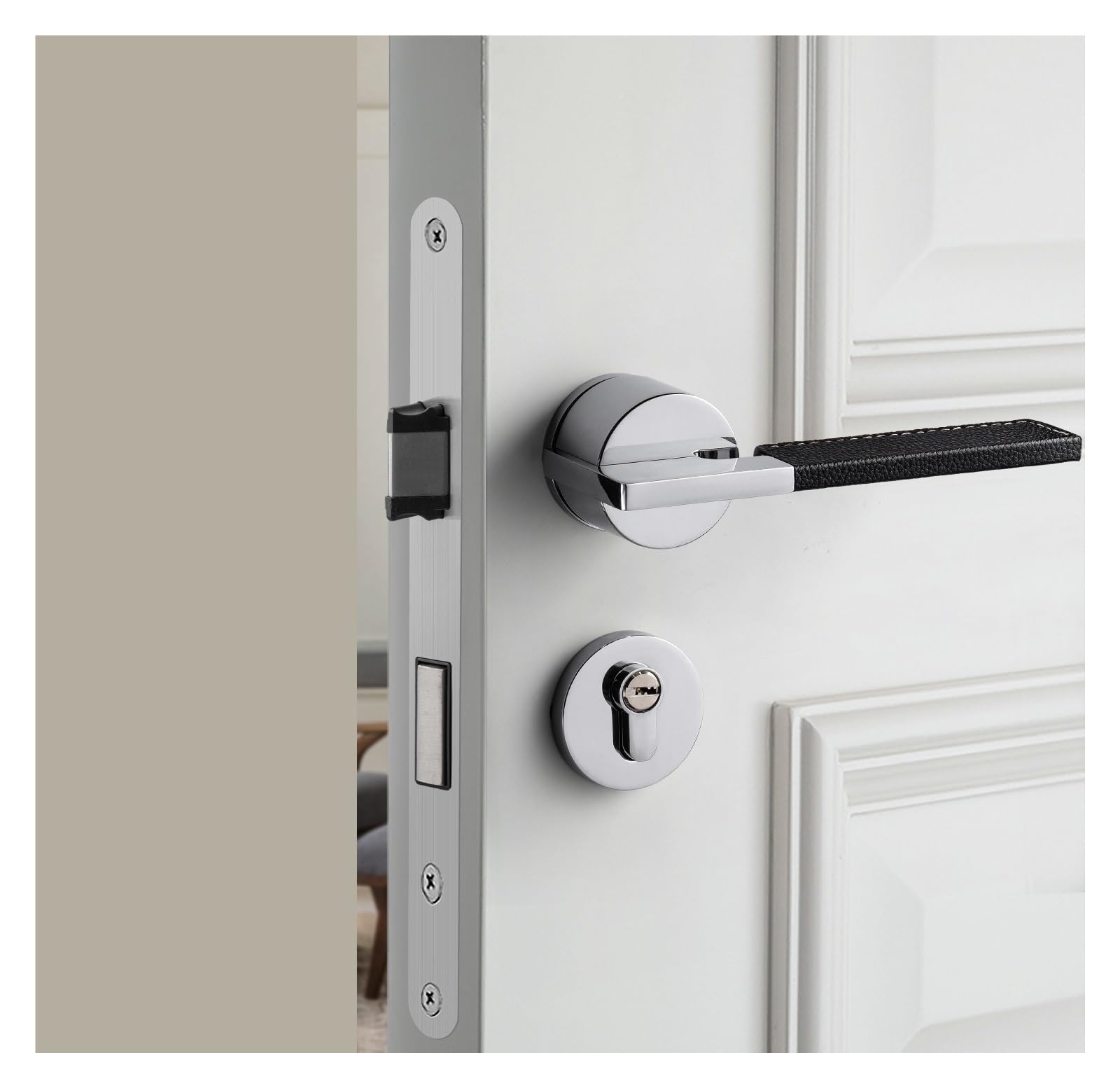 Cerradura para puerta de dormitorio y sala de estar con llave en aleación zinc