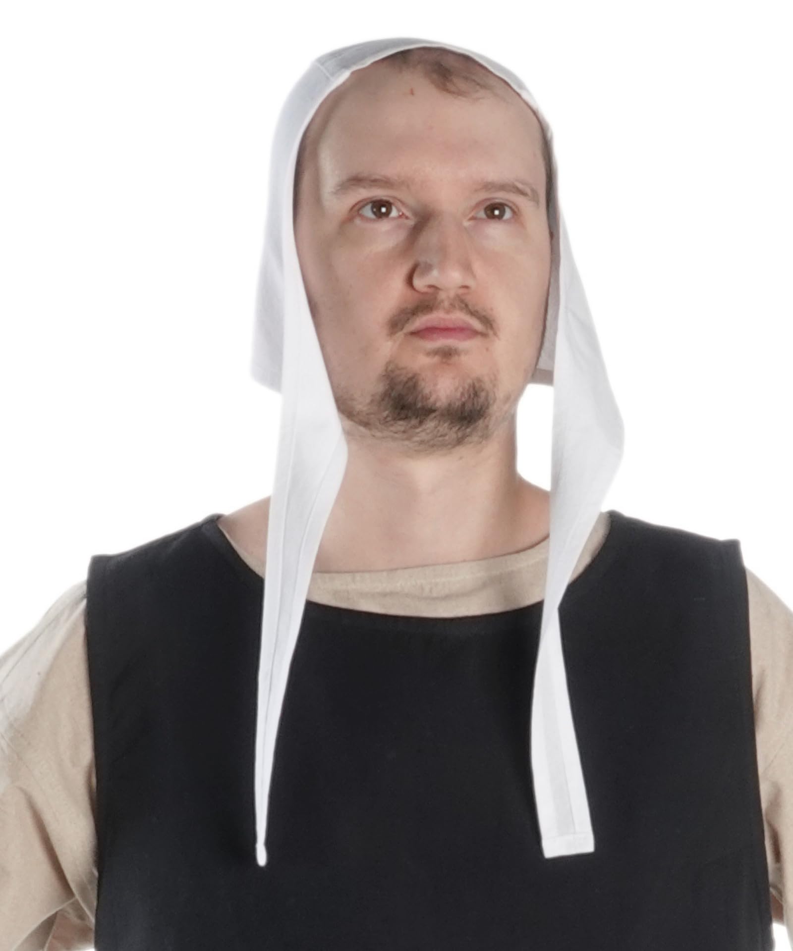 HEMAD Men's Medieval Coif – Pure Cotton – L White
