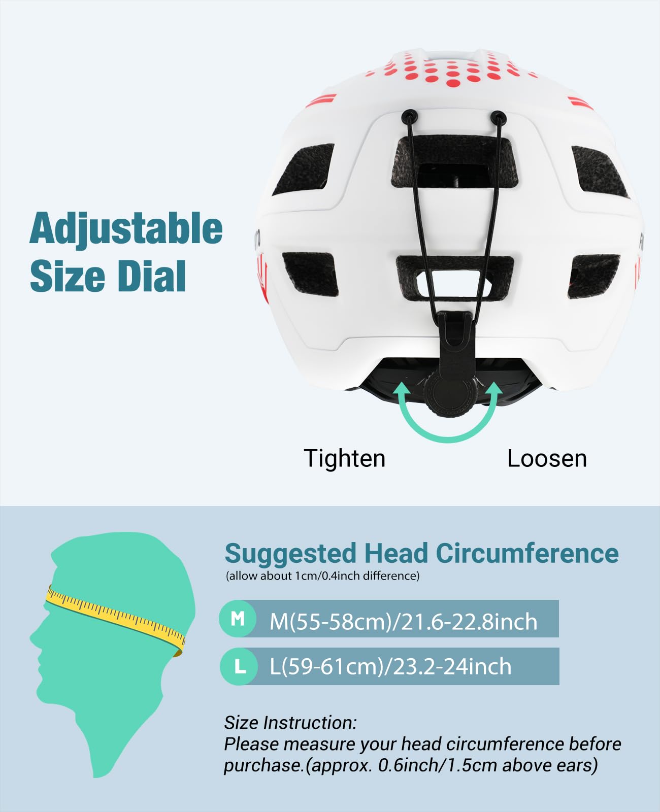Favoto Kask rowerowy z daszkiem lekki – podwójna technologia Inmould MTB kask dla mężczyzn i kobiet, kask rowerowy L (57-61 cm), biały