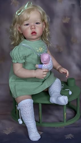 Angelbaby Big Reborn Toddler Dolls Girl Look Real 30 inch Reaistic Silicone Baby Weighted Doll Lifelike Handmade Reborn Baby with Blond Hair Real