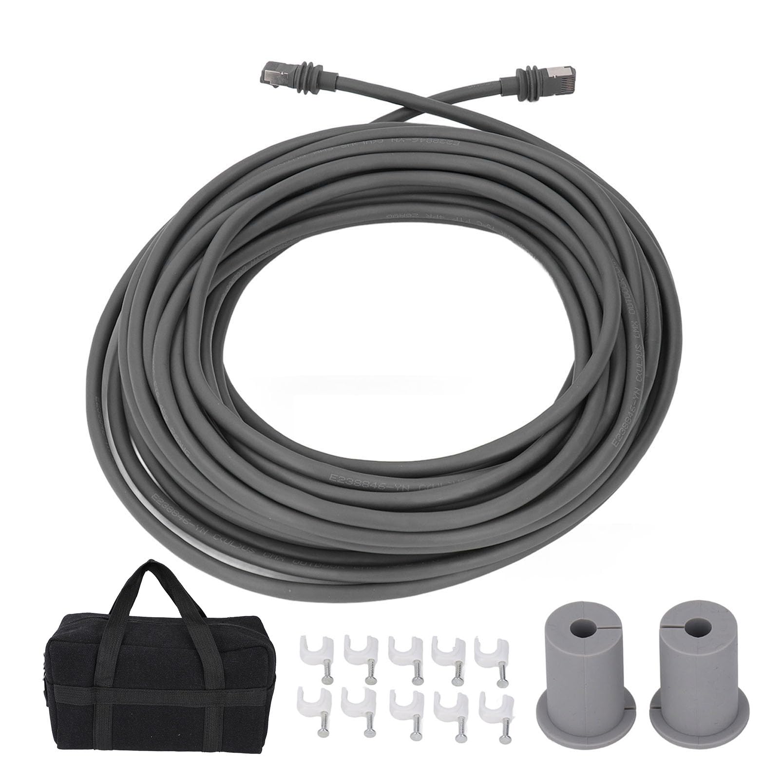 Cable de extensión de satélite rectangular de 30 pies con protección impermeable y velocidad rápida de 2000 Mbps para streaming al aire libre