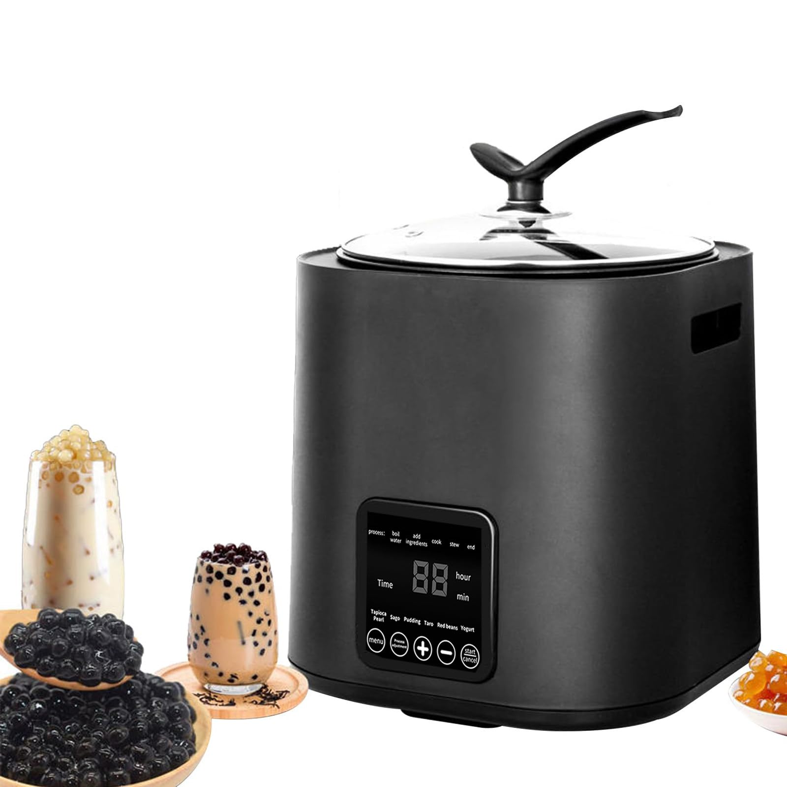 Tapioca Pearls Cooker machine à cuire Pan anti-adhésif 9L Mochi maker 1300W Pearl Cooking Pot Sago Cooker