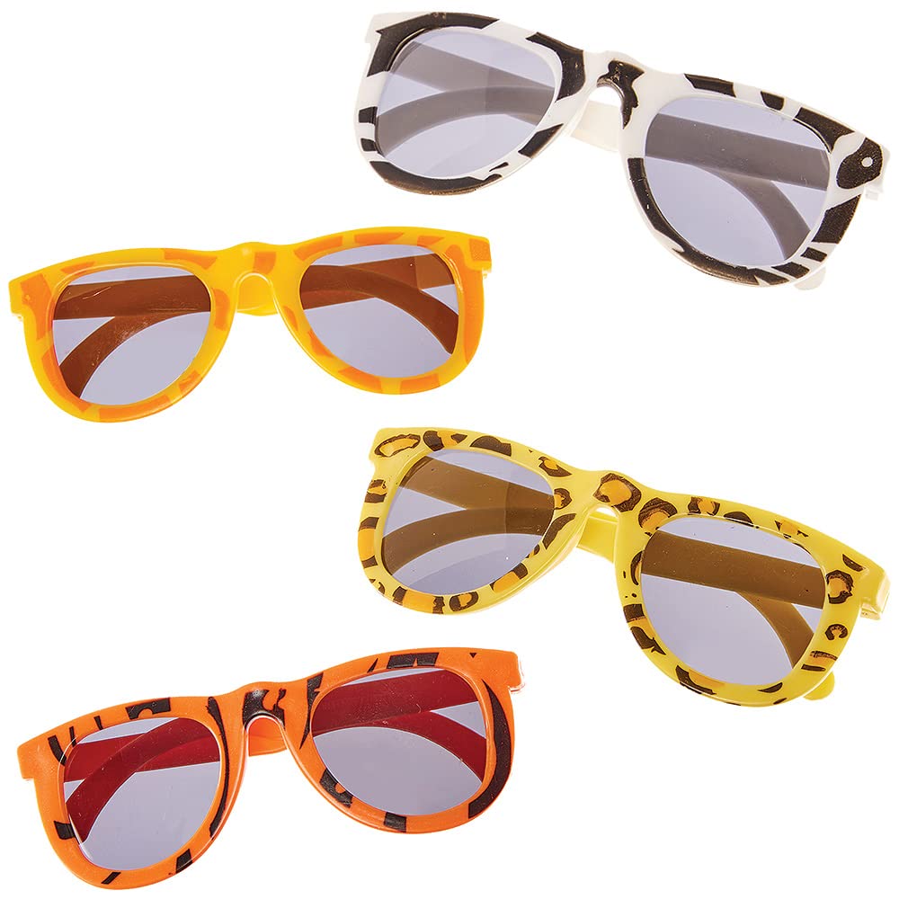 Baker Ross FX821 Safari Print Fun Shades - Pack of 4, Party Bag Fillers for Kids