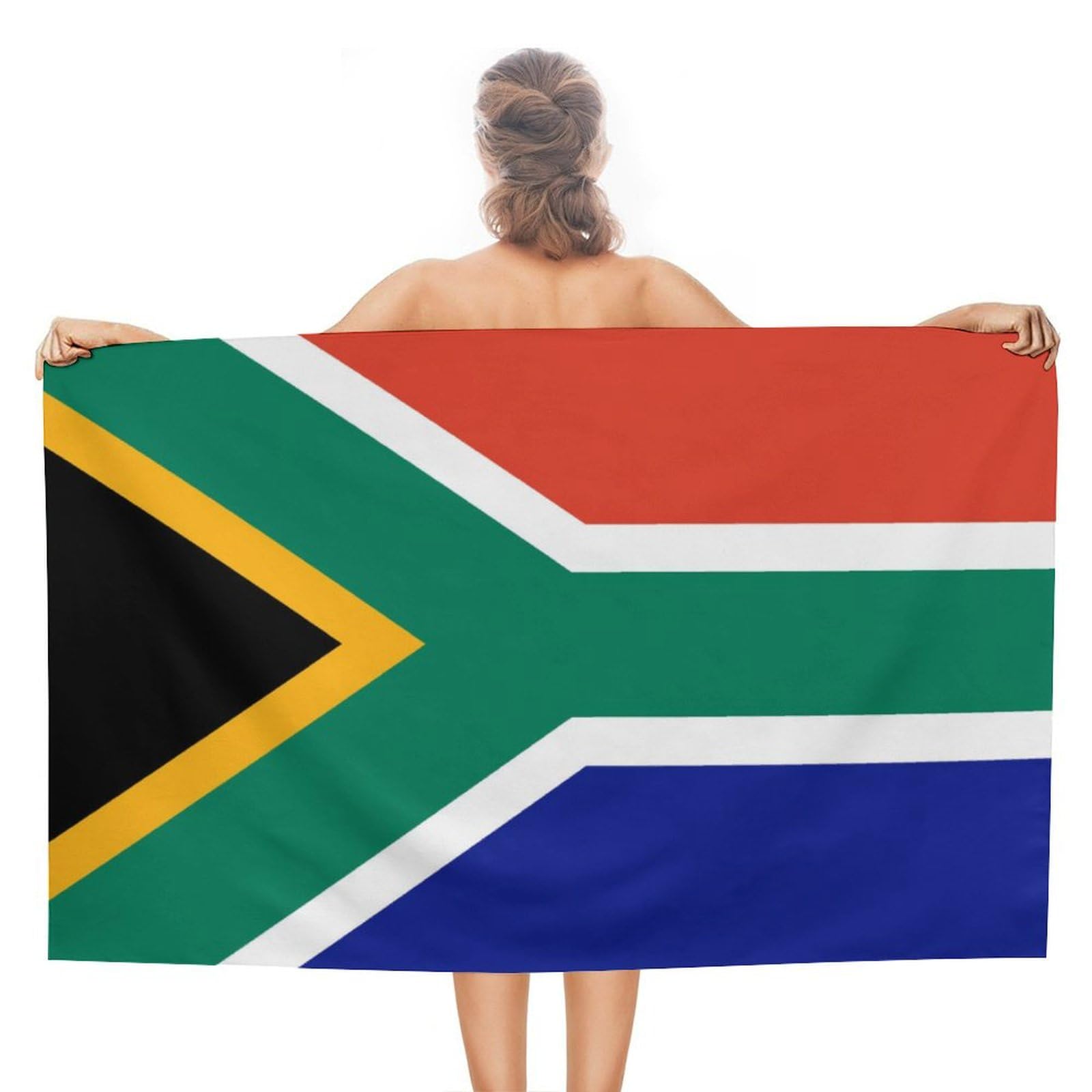 LEDFCVSU Beach Towel, South Africa Flag Bath Towel, Absorbent Towel for Swimming, Sports, Travel