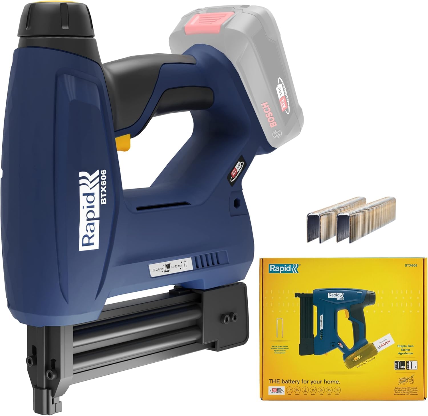 Rapid BTX606, agrafeuse-cloueuse sans fil 18V, pour bois dur et tendre