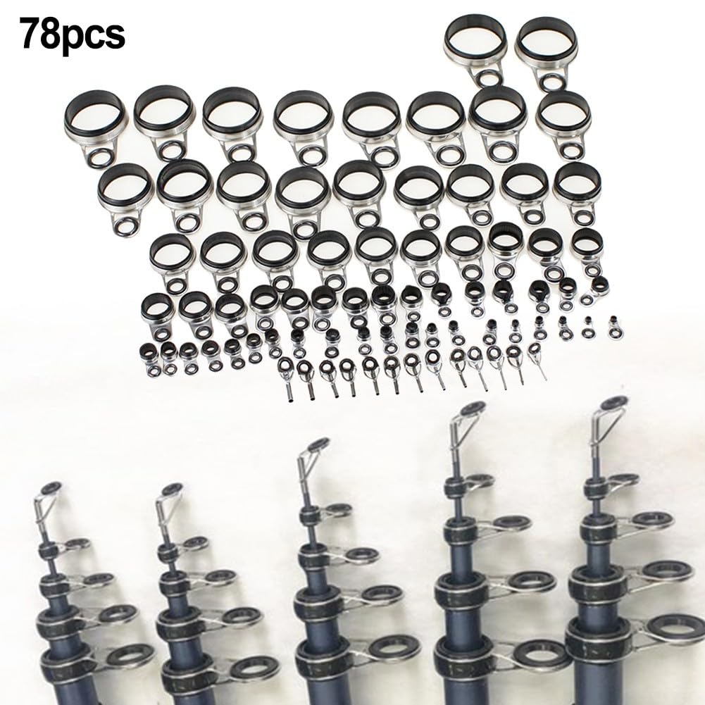 Set di Guide per Canne da Mosca, Guida per la Pesca a Mosca Strumento per la Riparazione Dell'angolazione in Acciaio Inossidabile Forte Anello a Doppia Fibbia Accessori per la Pesca di Diverse