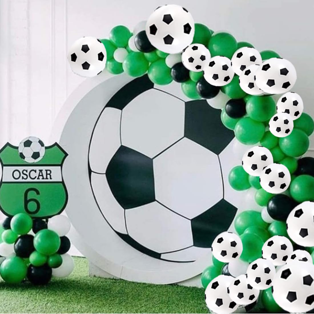 Fußball-Luftballons Set – 40 Stück Latex-Ballons (30,5 Cm), 2 Bänder, 1 Zugflagge, Für WM & Kinderpartys