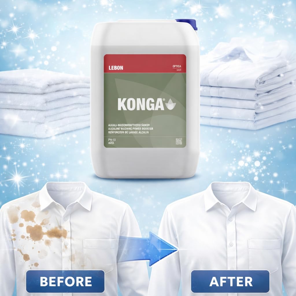 Konga Optica Professional Bleichmittel – Flüssigkonzentrat auf alkalischer Chlorbasis für die Wäsche (20L)