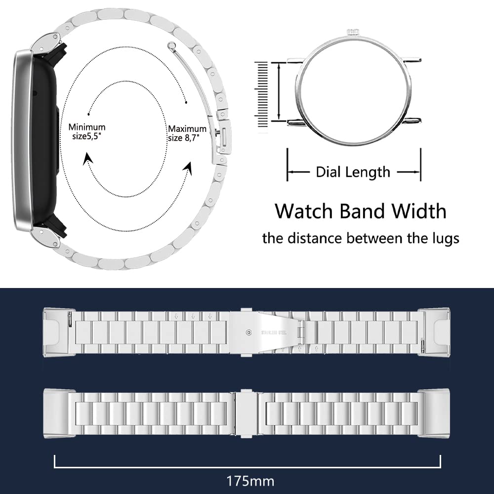 Bracciale Acciaio Mi Band In Acciaio Inox Per Xiaomi Mi Band 7 6 5 4 3 - Nuovo Con Etichette Cinturino Milanese