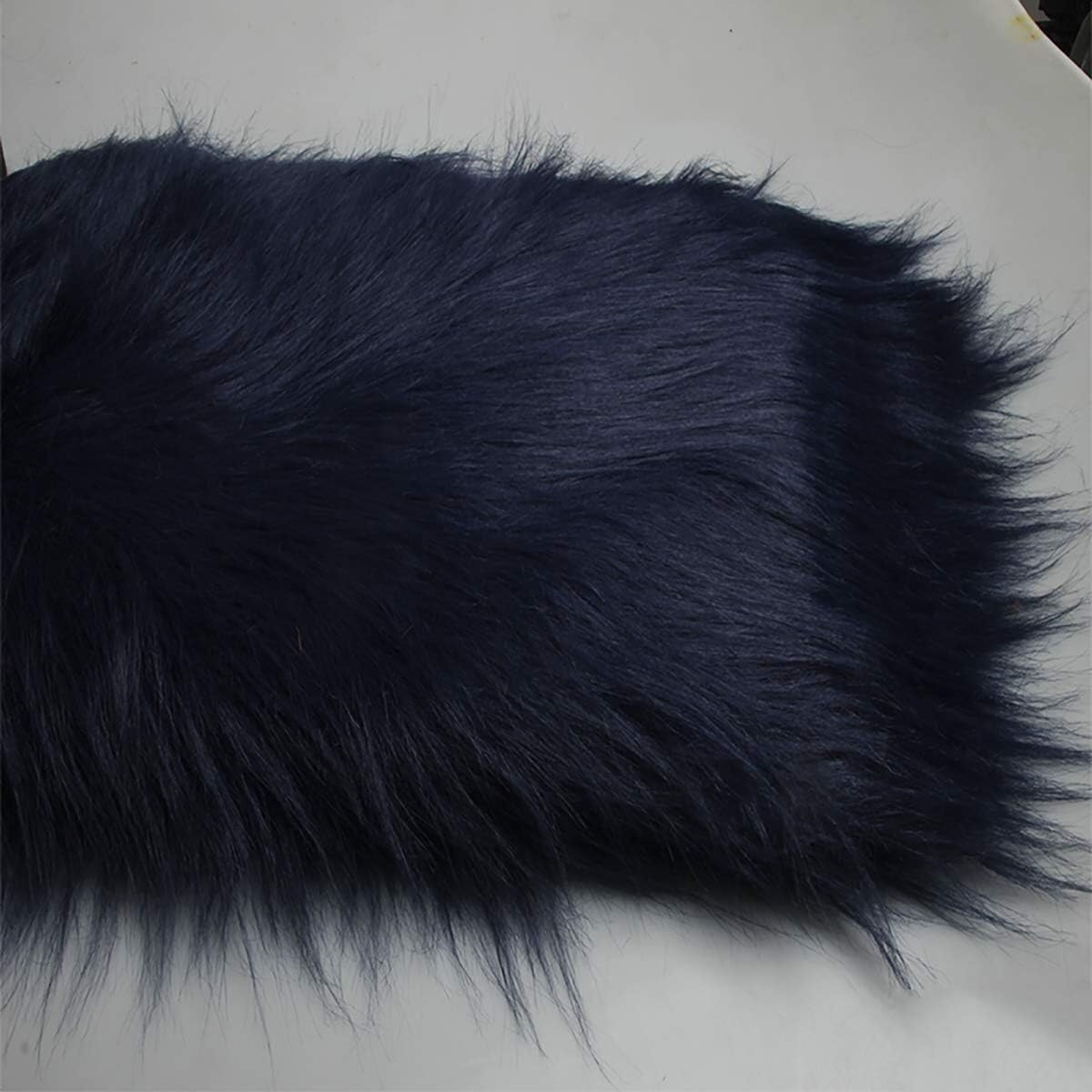 Materiał z długim włosiem ze sztucznego futra, Tkanina ze sztucznego futra Puszysta tkanina o długości 12 cm(12 Navy Blue)